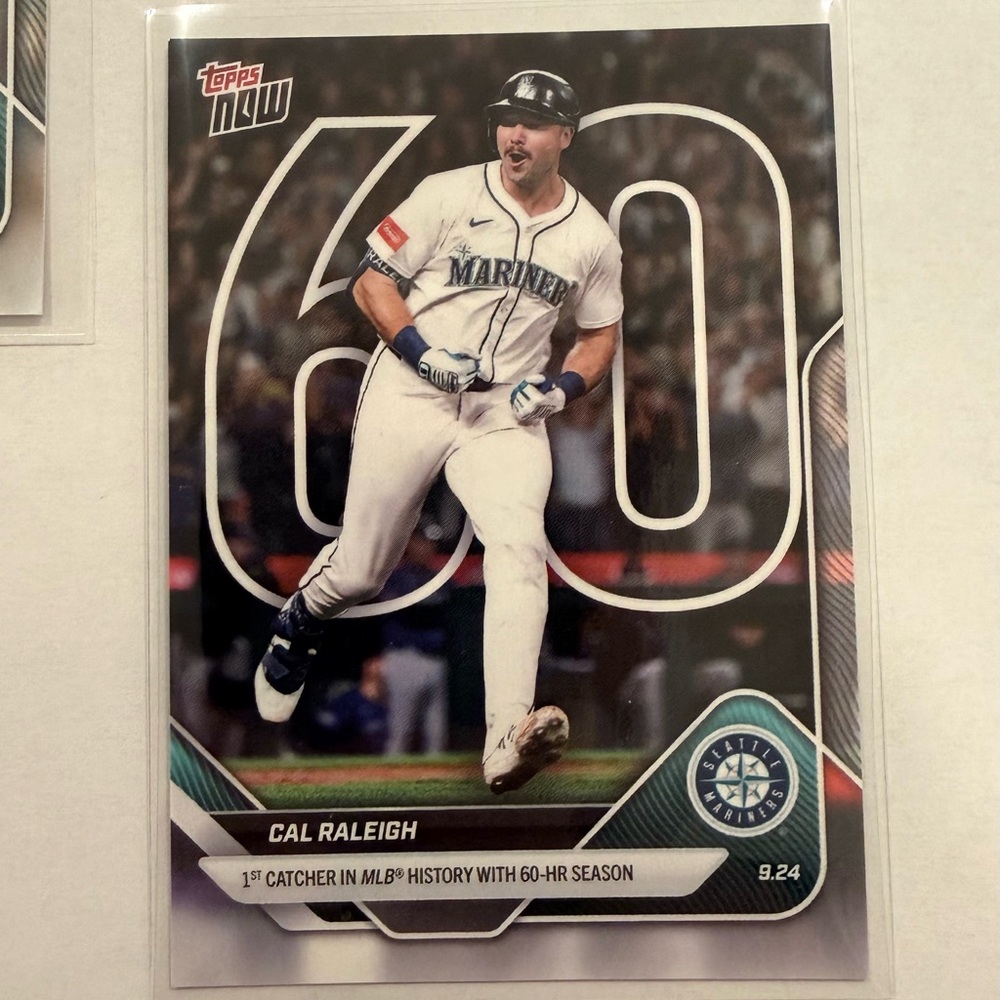 Cal Raleigh, HR Derby Champ, Topps NOW 765, 59th & 60th HR